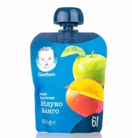 Пюре Gerber Яблоко и манго 90 г (пауч)